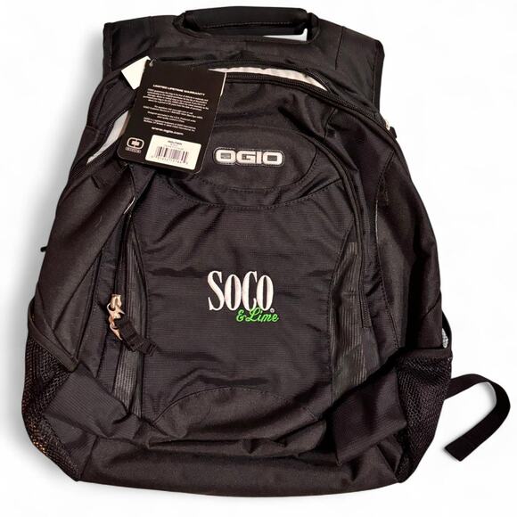 Black Ogio Backpack with Green Accents and Logo - Picture 1 of 6